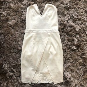 Missguided strapless white minidress- NWT